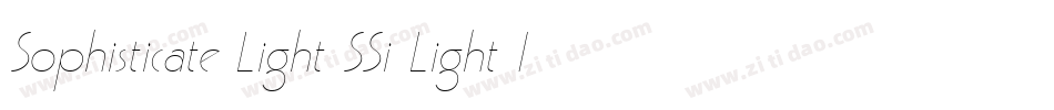 Sophisticate Light SSi Light Italic字体转换